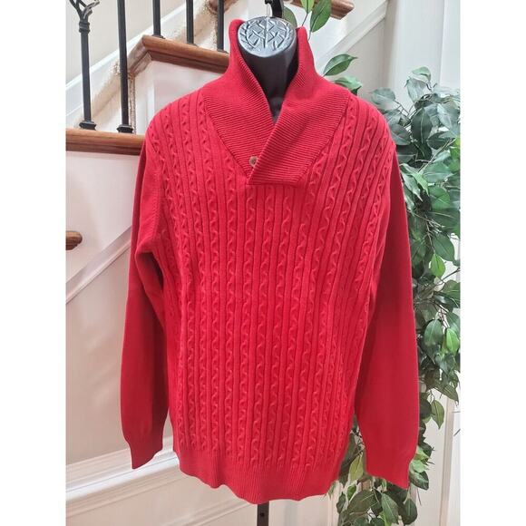 Southern Pines Men's Red Cotton Raglan Sleeve Casual Pullover Sweater Size XL - Picture 1 of 12